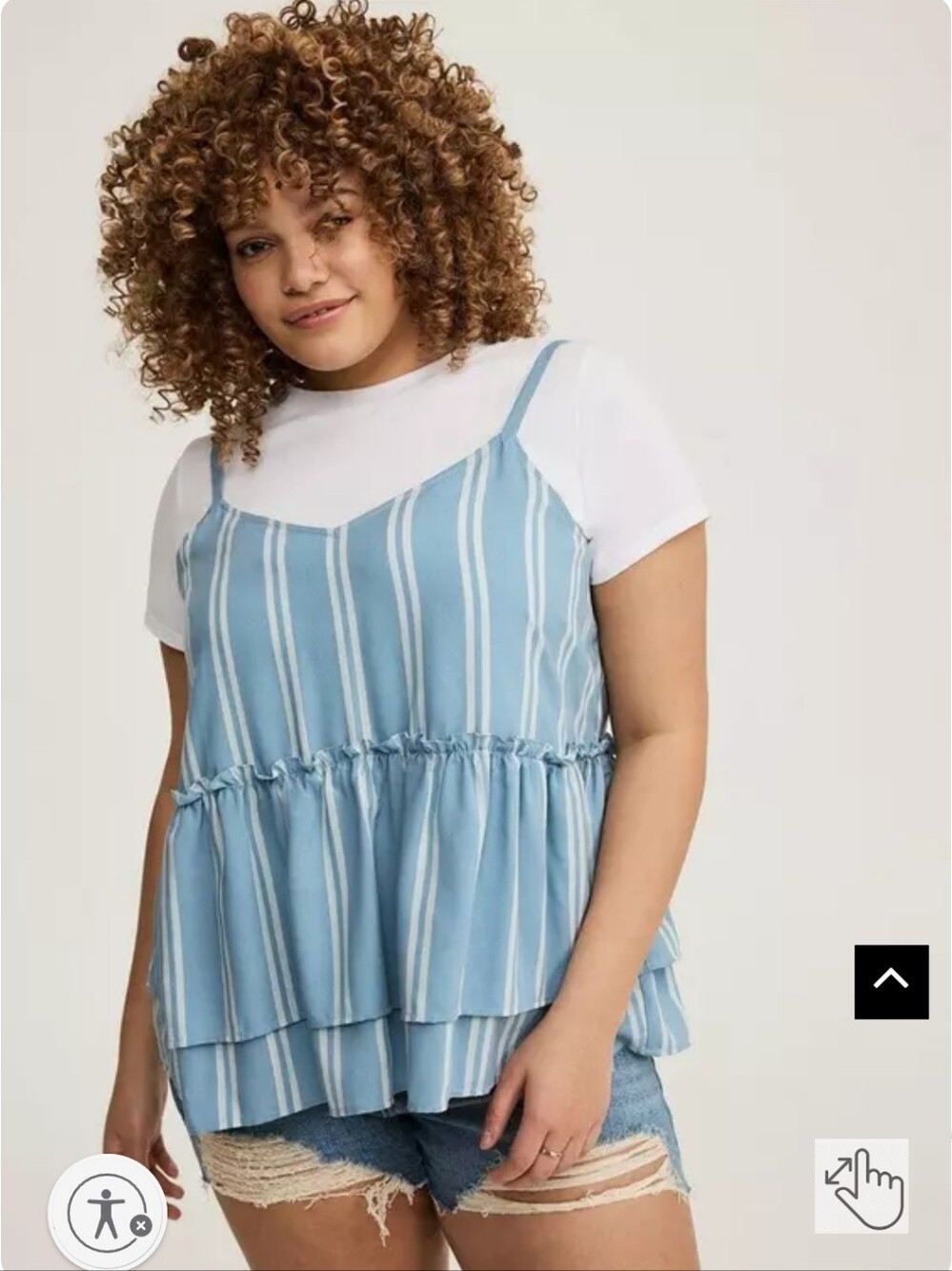 TORRID 1x Two-fer Cami Crew Tee
